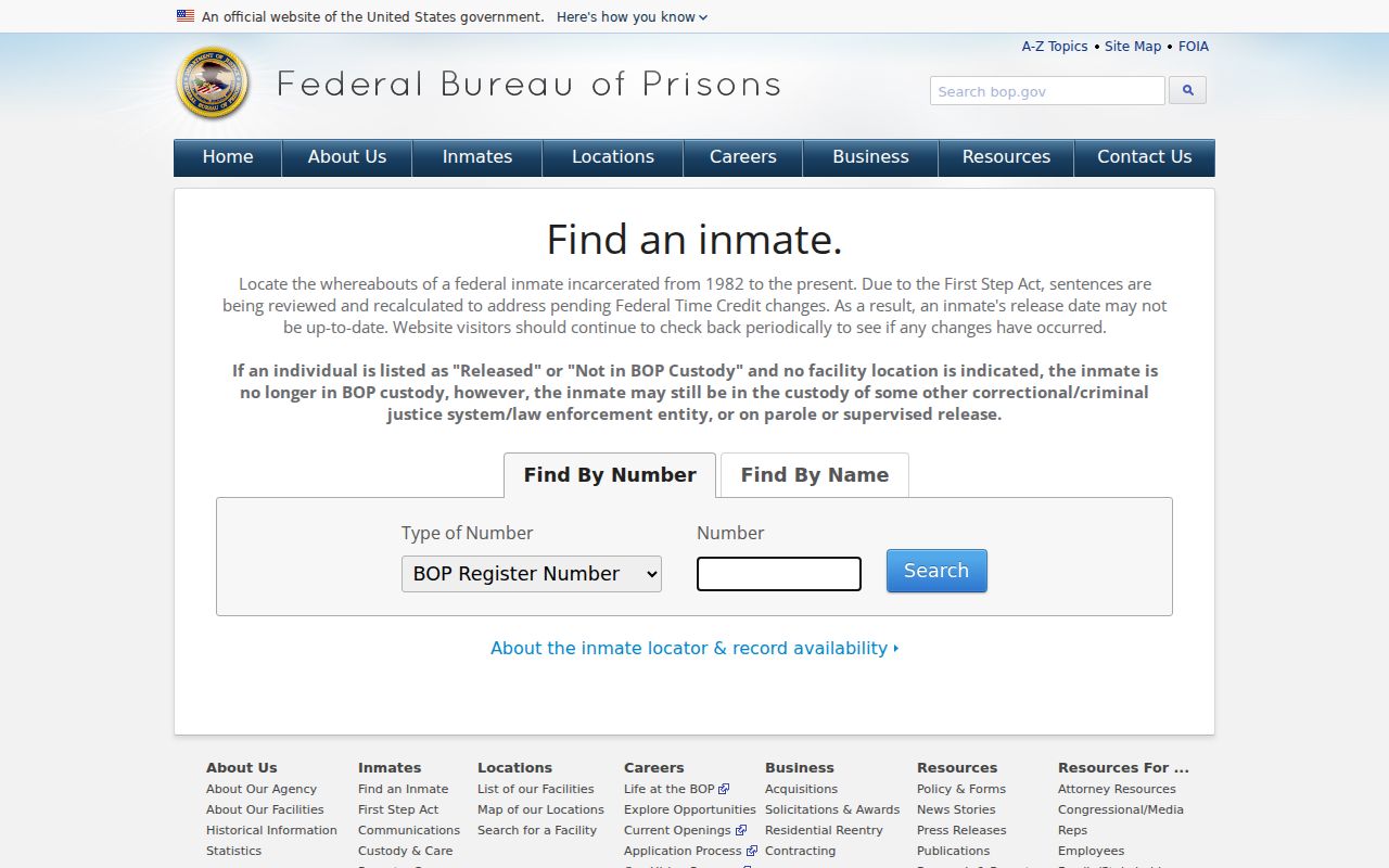 Federal prison locator for custody following a Collin County arrest