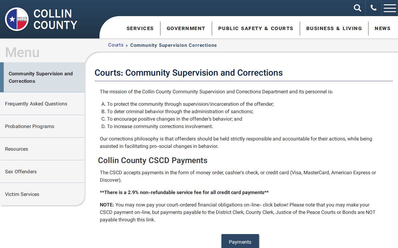 Collin County criminal record supervision and probation resources