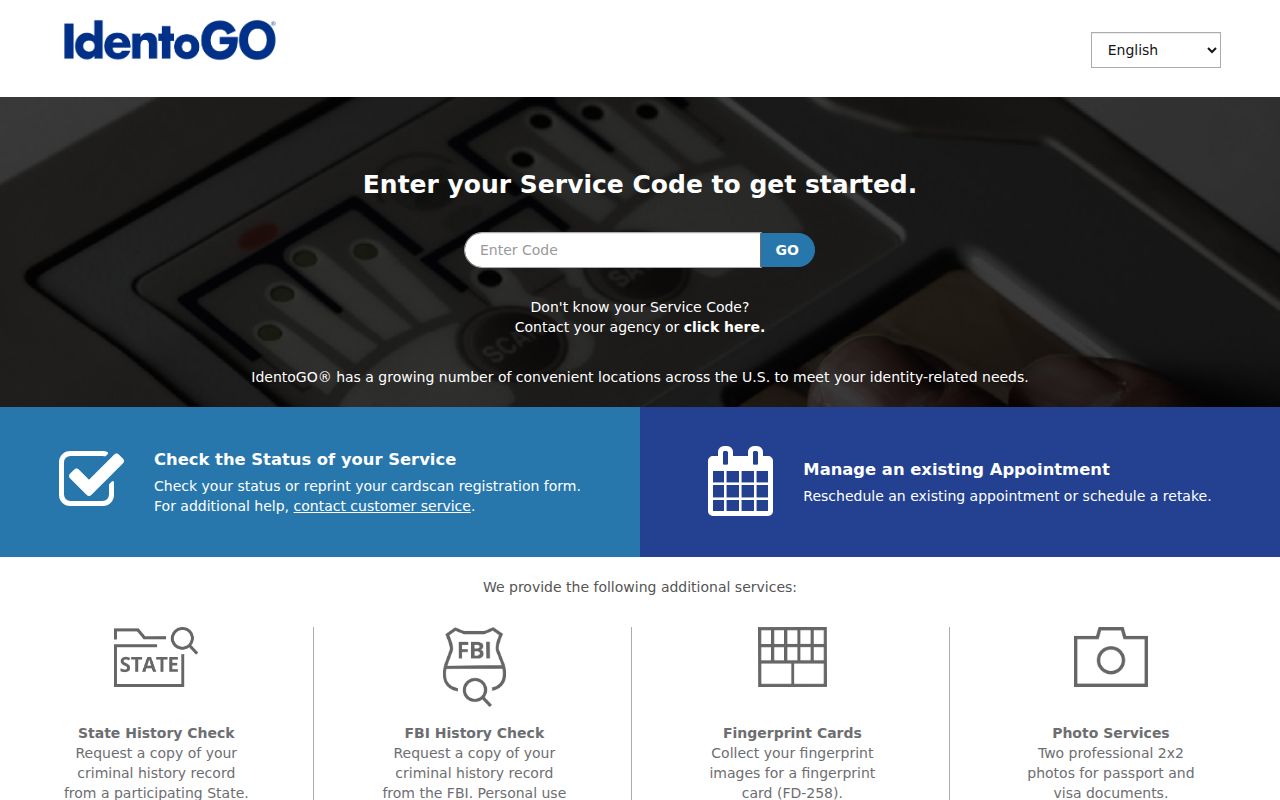 Collin County criminal history fingerprint enrollment through IdentoGO Texas