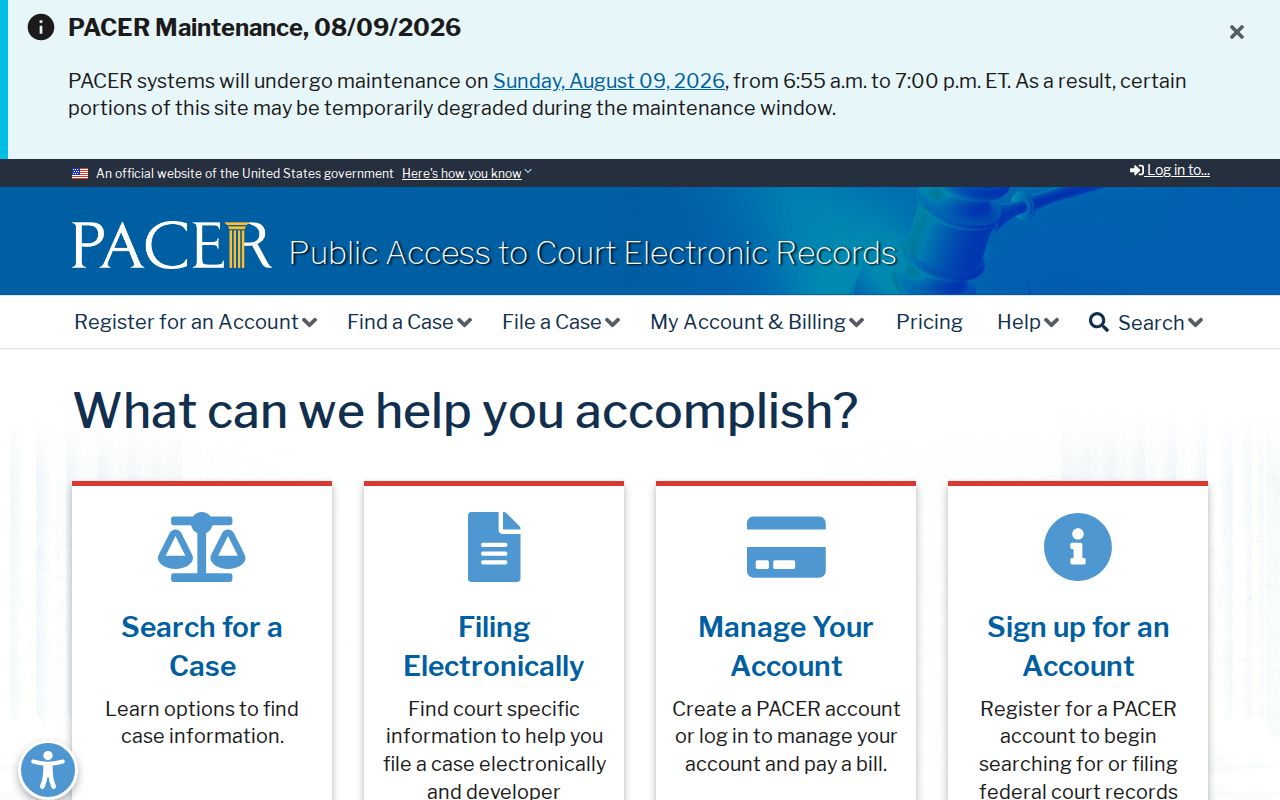 PACER access for federal criminal court cases affecting Collin County